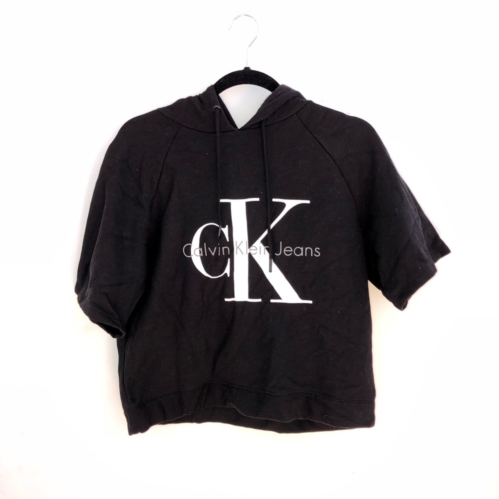 Calvin Klein short sleeve sweatshirt with hood